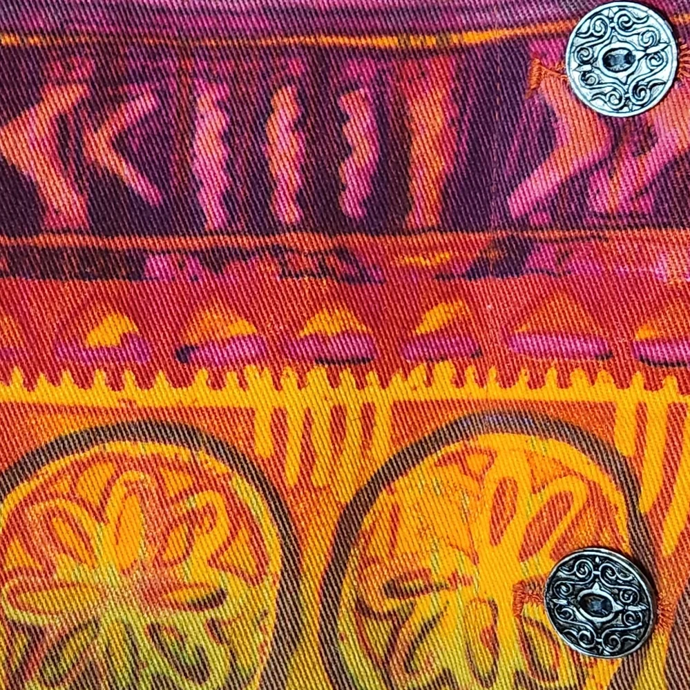 Chico's Southwest/Bohemian-style Denim Jacket size XS